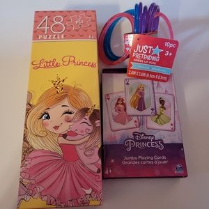 Stocking Stuffers Little Princess Jumbo Cards & 48 Piece Puzzle 10 Bracelets NEW